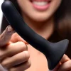 Strap U Anal Pegging Toys | Silicone Dildos>Slender Black Silicone Strap-On Dildo