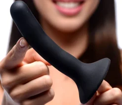 Strap U Anal Pegging Toys | Silicone Dildos>Slender Black Silicone Strap-On Dildo
