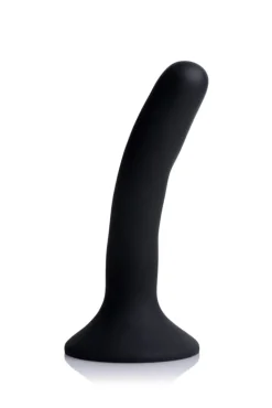 Strap U Anal Pegging Toys | Silicone Dildos>Slender Black Silicone Strap-On Dildo
