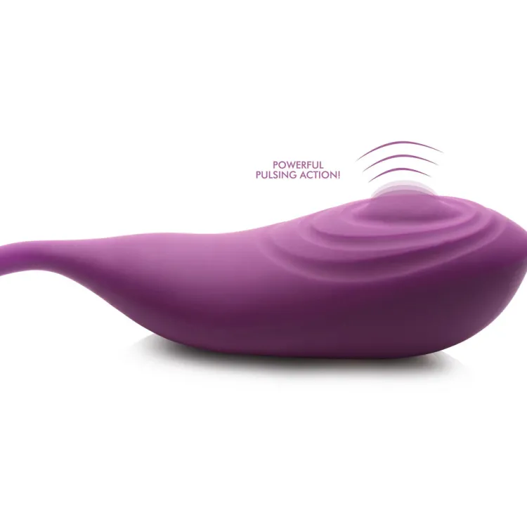 Inmi Luxury Toys | Bullet & Egg Vibrators>Slim Pulse 7X Pulsating Silicone Clit Stimulator and Vibrating Egg