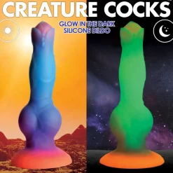 Creature Cocks Silicone Dildos | Harness Compatible Dildos>Space Cock Glow-in-the-Dark Silicone Alien Dildo