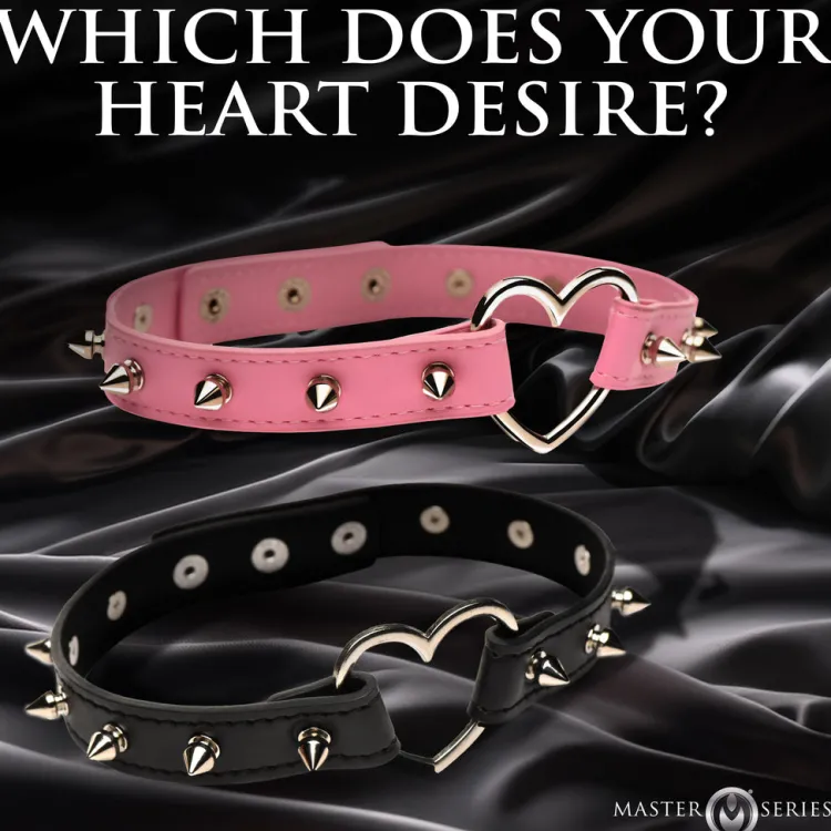 Master Series Leashes & Collars>Spiked Heart Choker
