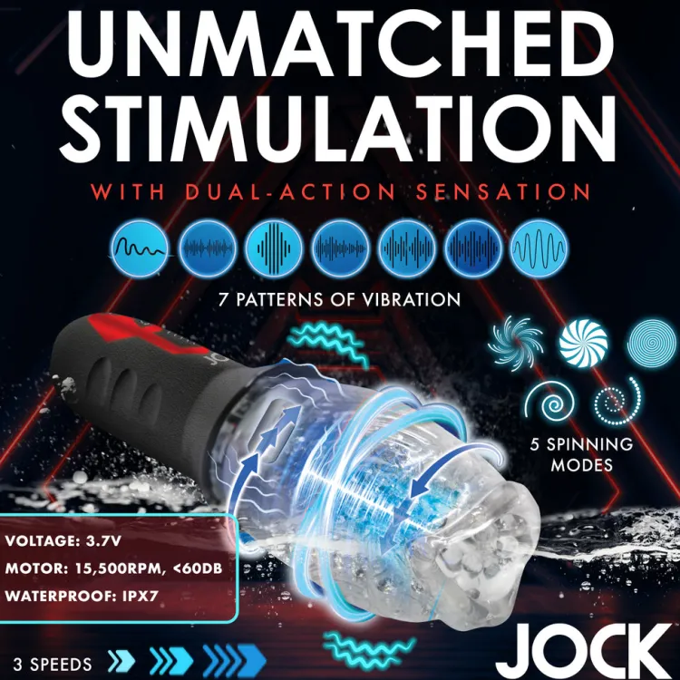Jock Automatic & Hands-Free Masturbators | Vibrating Strokers>Spinning and Vibrating Masturbator