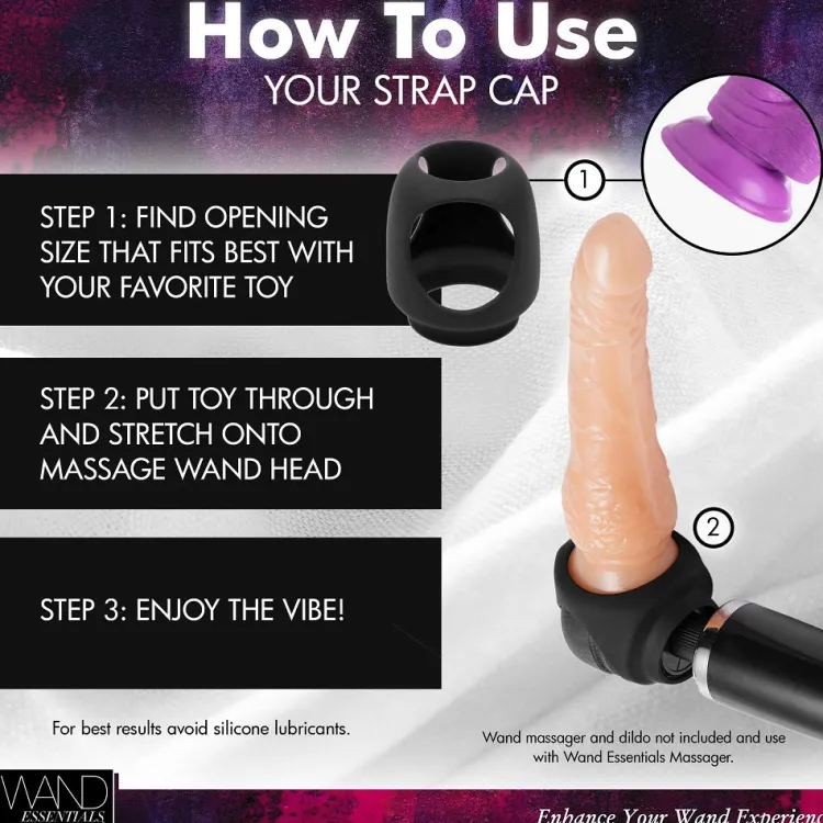 Wand Essentials Dildo Accessories | Wand Massagers>Strap Cap Dildo Wand Harness