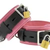 Strict Leather Wrist & Ankle Cuffs>Deluxe Black and Pink Locking Cuffs