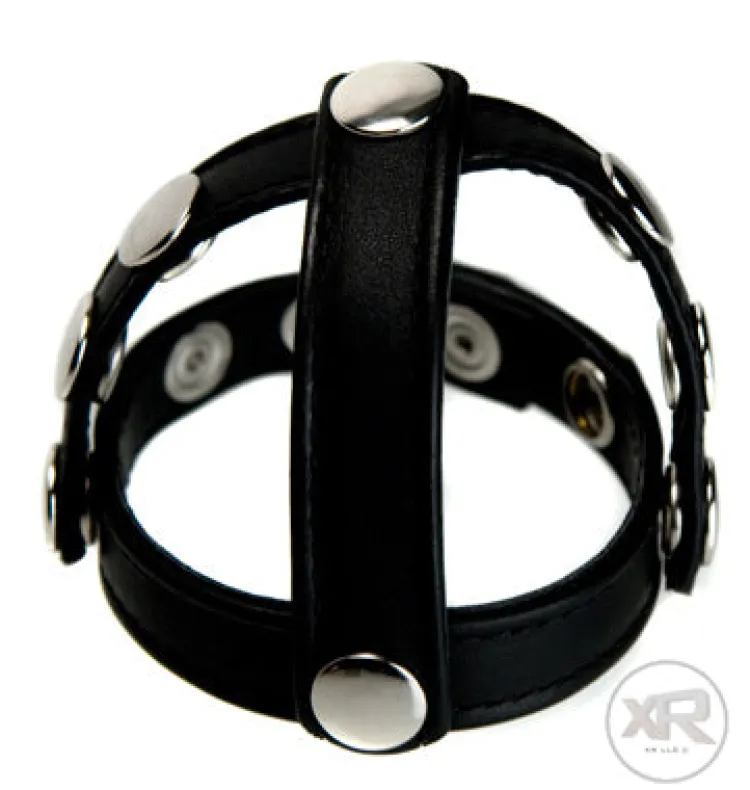 Strict Leather Penis Rings>Snap-On Cock and Ball Harness
