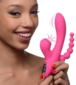Curve Toys Luxury Toys | Dual Penetration Vibrators>Suckers 21X Silicone Suction Vibe