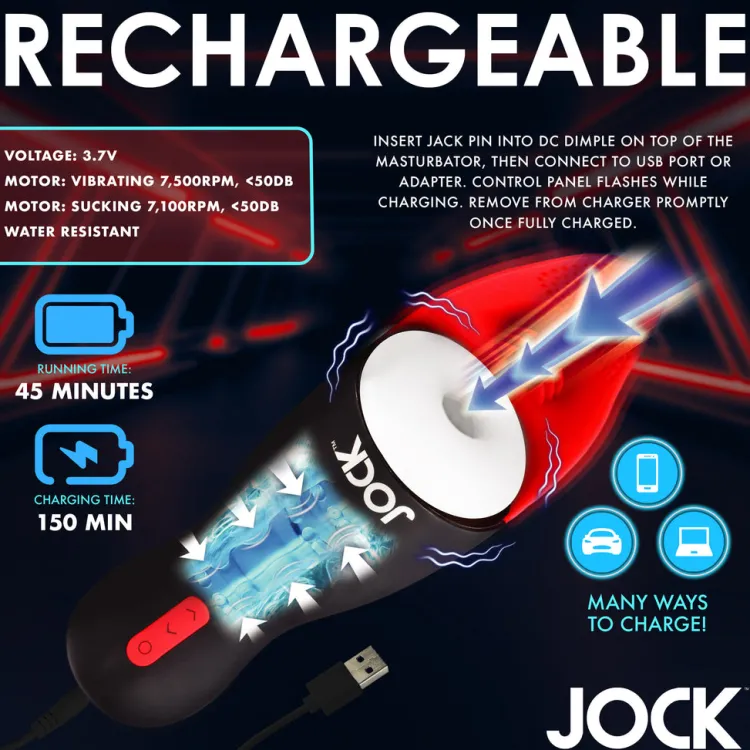 Jock Automatic & Hands-Free Masturbators | Vibrating Strokers>Sucking and Vibrating Masturbator