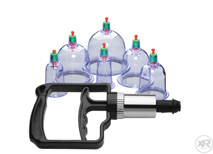 Master Series Nipple Clamps & Stimulators | Female Enhancement>Sukshen 6 Piece Cupping Set with Acu-Points
