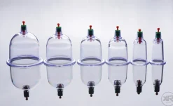 Master Series Nipple Clamps & Stimulators | Female Enhancement>Sukshen 6 Piece Cupping Set with Acu-Points