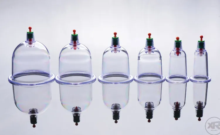 Master Series Nipple Clamps & Stimulators | Female Enhancement>Sukshen 6 Piece Cupping Set with Acu-Points