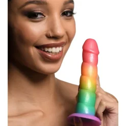 Curve Toys Anal Pegging Toys | Silicone Dildos>Swirl Rainbow Silicone Dildo