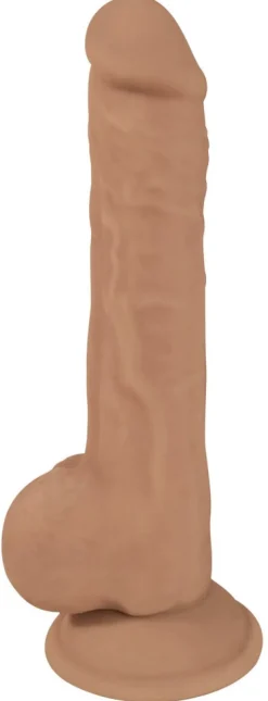 Curve Toys Ultra Realistic Sex Toys | Silicone Dildos>Tan Silexpan Hypoallergenic Silicone Dildo with Balls