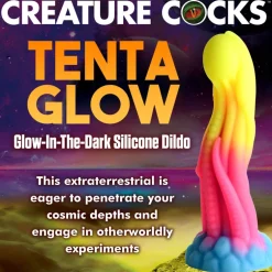 Creature Cocks Silicone Dildos | Harness Compatible Dildos>Tenta-Glow Glow-In-The-Dark Silicone Dildo
