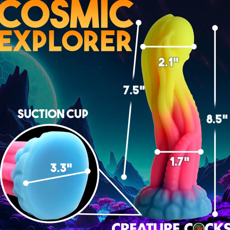 Creature Cocks Silicone Dildos | Harness Compatible Dildos>Tenta-Glow Glow-In-The-Dark Silicone Dildo