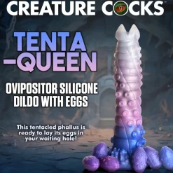 Creature Cocks Silicone Dildos | Non-Representational Dildos>Tenta-Queen Ovipositor Silicone Dildo with Eggs