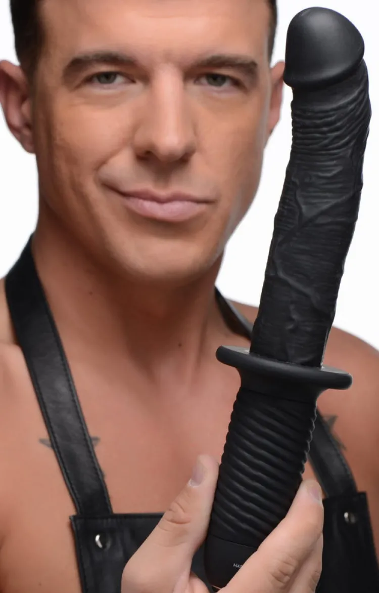 Ass Thumpers Silicone Dildos | Vibrating Dildos>The Large Realistic 10X Silicone Vibrator with Handle