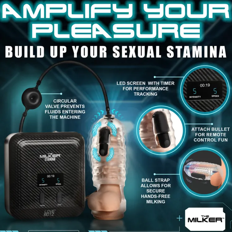 LoveBotz Luxury Toys | Automatic & Hands-Free Masturbators>The Milker Stamina with Automatic Stroking, Suction and Vibration