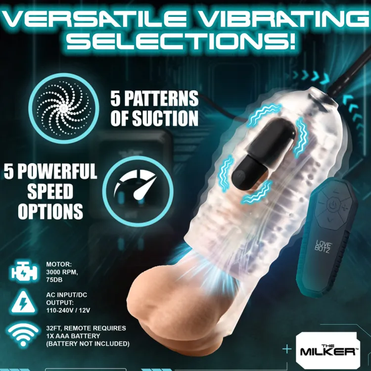 LoveBotz Luxury Toys | Automatic & Hands-Free Masturbators>The Milker Stamina with Automatic Stroking, Suction and Vibration