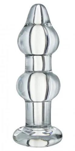 Prisms Erotic Glass Anal Beads & Tools | Glass Butt Plugs>The Trinity Double Anal Plug