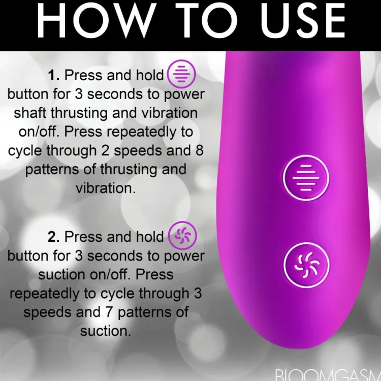Shegasm Rabbit & Dual Stimulation Vibrators | Silicone Vibrators>Thrust Wave Thrusting and Sucking Silicone Rabbit Vibrator