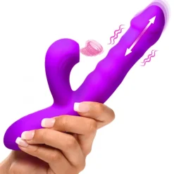Bang Rabbit & Dual Stimulation Vibrators | Silicone Vibrators>Thrusting and Sucking Silicone Rabbit Vibrator