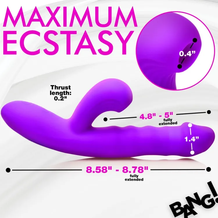 Bang Rabbit & Dual Stimulation Vibrators | Silicone Vibrators>Thrusting and Sucking Silicone Rabbit Vibrator