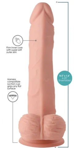 Curve Toys Anal Pegging Toys | Silicone Dildos>Thrusting and Vibrating 8 Inch Dildo
