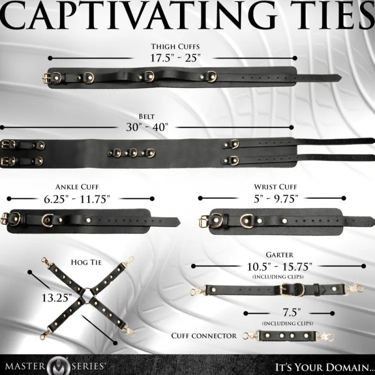 Master Series Vibrating Panties & Lingerie | Masks & Dress-Up Accessories>Tied Temptress Thigh Harness with Hog Tie Connector
