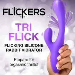Inmi Rabbit & Dual Stimulation Vibrators | Unique Vibrators>Tri Flick Silicone Flicking Rabbit Vibrator