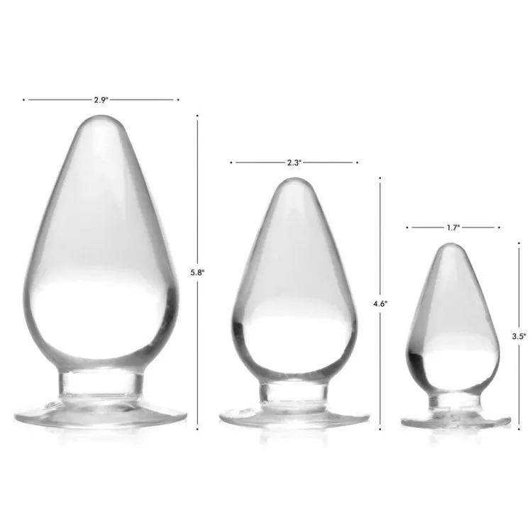 Master Series Anal Starter Toys | Butt Plugs>Triple Cones 3 Piece Anal Plug Set