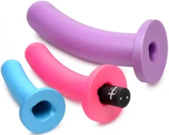 Strap U Anal Pegging Toys | Silicone Dildos>Triple Peg 28X Vibrating Silicone Dildo Set with Remote Control
