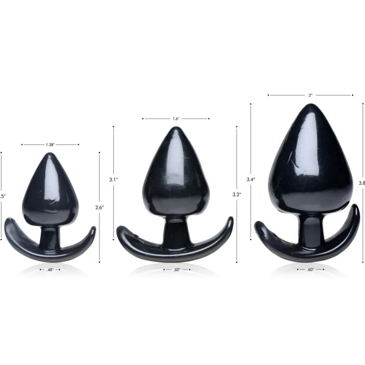 Master Series Anal Starter Toys | Butt Plugs>Triple Spades 3 Piece Anal Plug Set