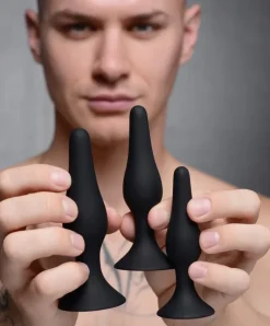Master Series Anal Starter Toys | Butt Plugs>Triple Spire Tapered Silicone Anal Trainer Set