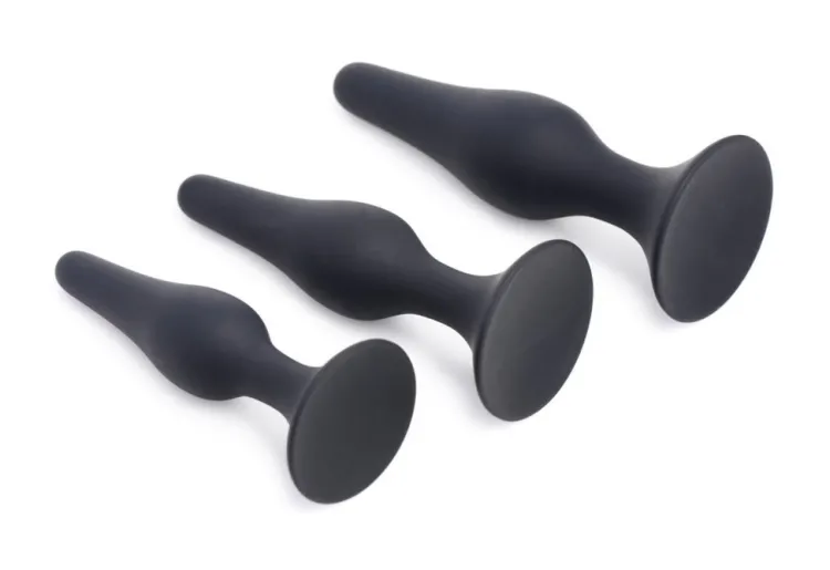 Master Series Anal Starter Toys | Butt Plugs>Triple Spire Tapered Silicone Anal Trainer Set