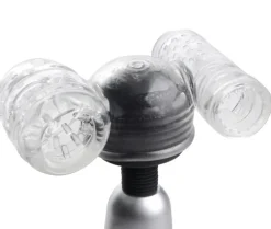 Wand Essentials Automatic & Hands-Free Masturbators | Vibrating Strokers>Twin Turbo Strokers 2 in 1 Wand Attachment for Men