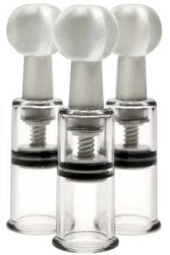 Size Matters Nipple Clamps & Stimulators | Female Enhancement>Twisted Triplets Nipple and Clit Suckers