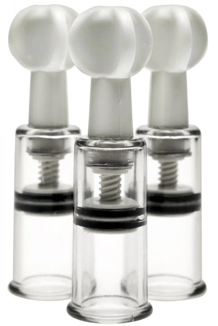 Size Matters Nipple Clamps & Stimulators | Female Enhancement>Twisted Triplets Nipple and Clit Suckers