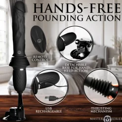 Master Series Silicone Dildos | Vibrating Dildos>Ultimate Power Pounder Vibrating & Thrusting Silicone Dildo w/ Remote