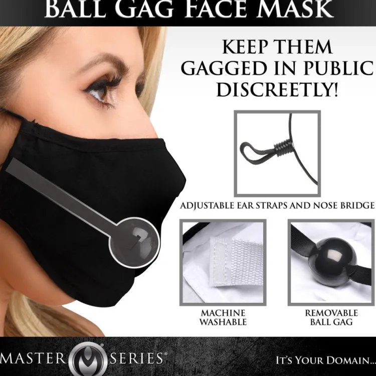 Master Series Ball Gags & Mouth Restraints | Masks & Dress-Up Accessories>Under Cover Ball Gag Face Mask