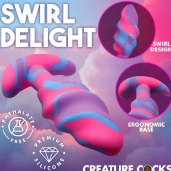 Creature Cocks Unique Anal Toys | Butt Plugs>Unicorn Swirl Silicone Butt Plug