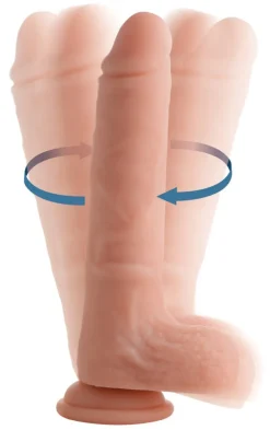 Curve Toys Silicone Dildos | Vibrating Dildos>Vibrating and Rotating Remote Control Silicone Dildo with Balls