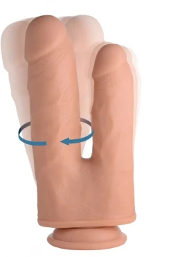 Curve Toys Silicone Dildos | Vibrating Dildos>Vibrating and Rotating Remote Control Silicone Double Dildo