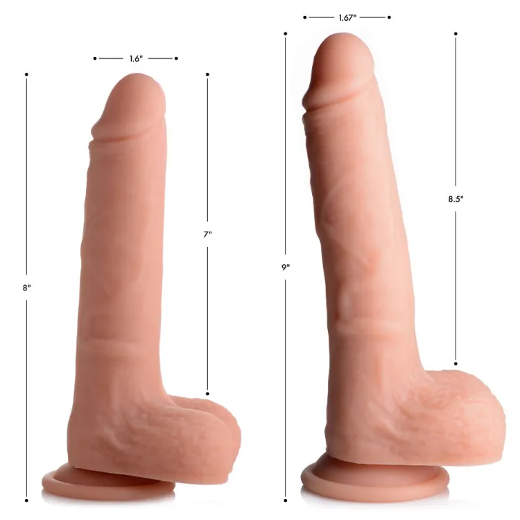 Curve Toys Silicone Dildos | Vibrating Dildos>Vibrating and Rotating Remote Control Silicone Dildo with Balls