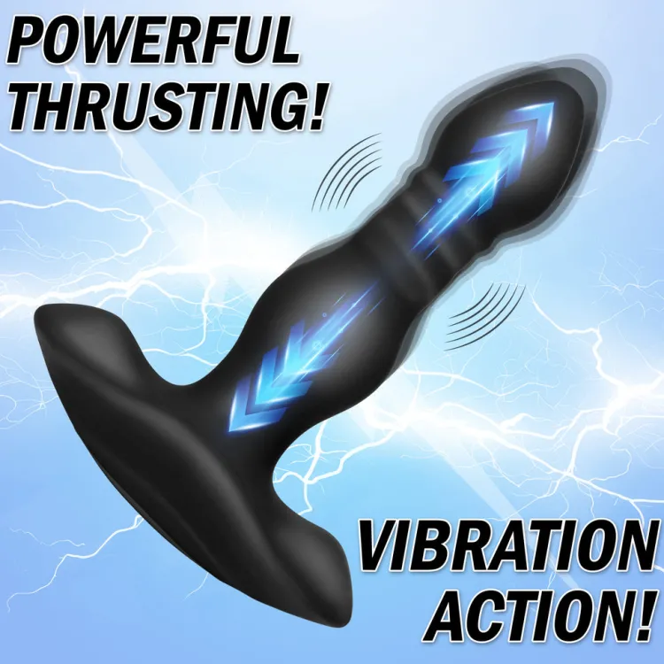 Thunderplugs Vibrating Butt Plugs | Butt Plugs>Vibrating and Thrusting Remote Control Silicone Anal Plug