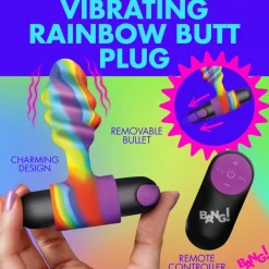 Bang Vibrating Butt Plugs | Butt Plugs>Vibrating Rainbow Butt Plug
