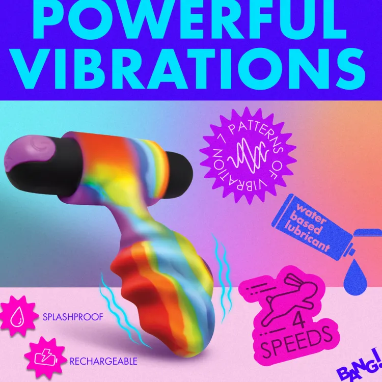 Bang Vibrating Butt Plugs | Butt Plugs>Vibrating Rainbow Butt Plug