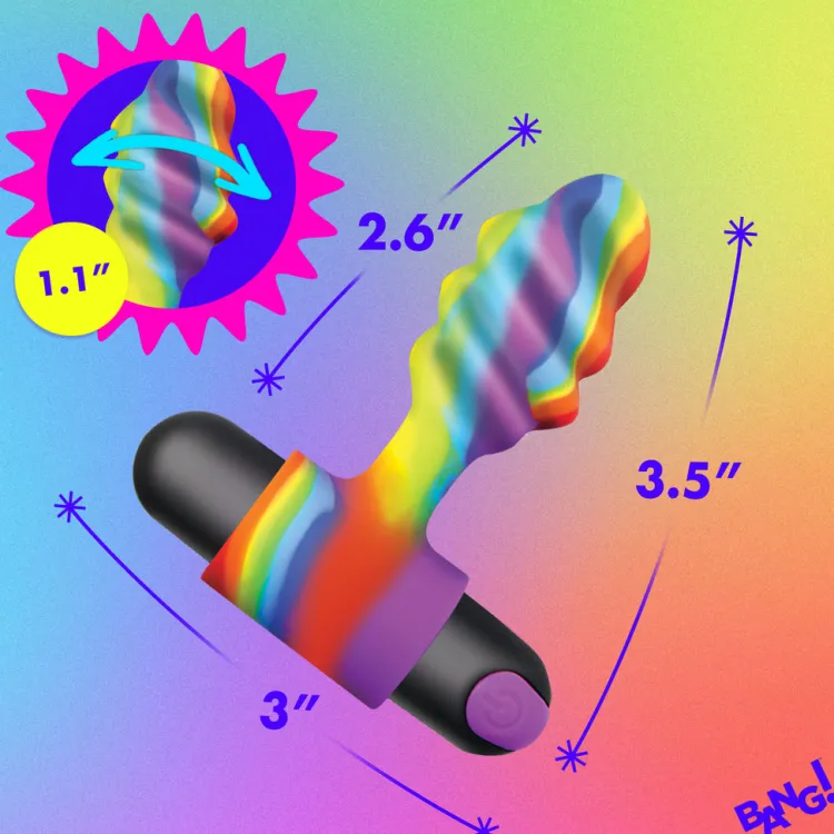 Bang Vibrating Butt Plugs | Butt Plugs>Vibrating Rainbow Butt Plug