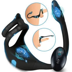 Trinity Vibes Prostate Massagers | Penis Rings>Vibrating Silicone Cock Ring and Anal Stimulator