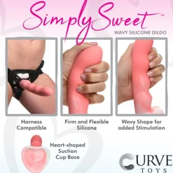 Curve Toys Anal Pegging Toys | Silicone Dildos>Wavy Silicone Pink and White Dildo